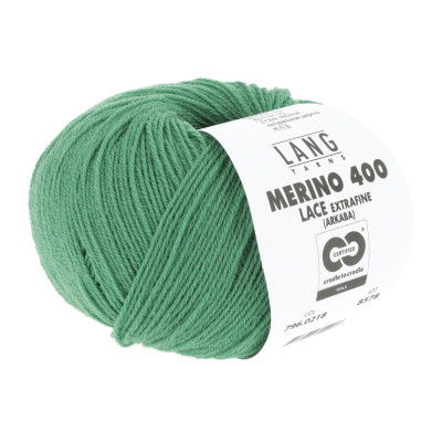 Merino 400 Lace 218 - zelená příze LANG YARNS