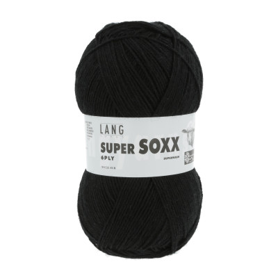Super Soxx 6-nitka 4 - černá příze LANG YARNS