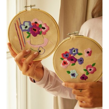 Sada na vyšívání Sasanky 2 motivy DMC Mindful Making